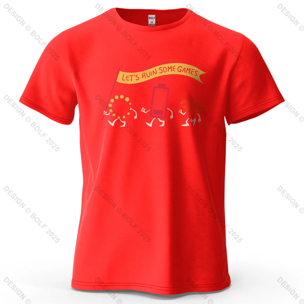 Let's Ruin Some Games Printed Women's T-shirt Cartoon Printed Women's Top Casual Personalized Street Style