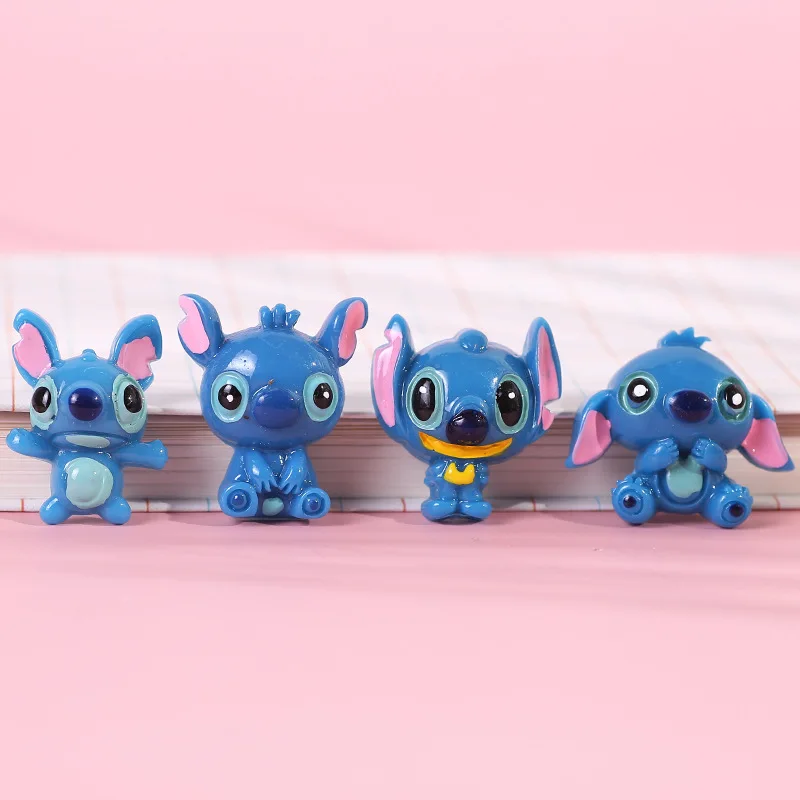 5Pcs/Set Disney Anime Stitch Kawaii Cartoon Action Figure Model DIY Decor Resin Fefrigerator Stickers Children's Toys Gift