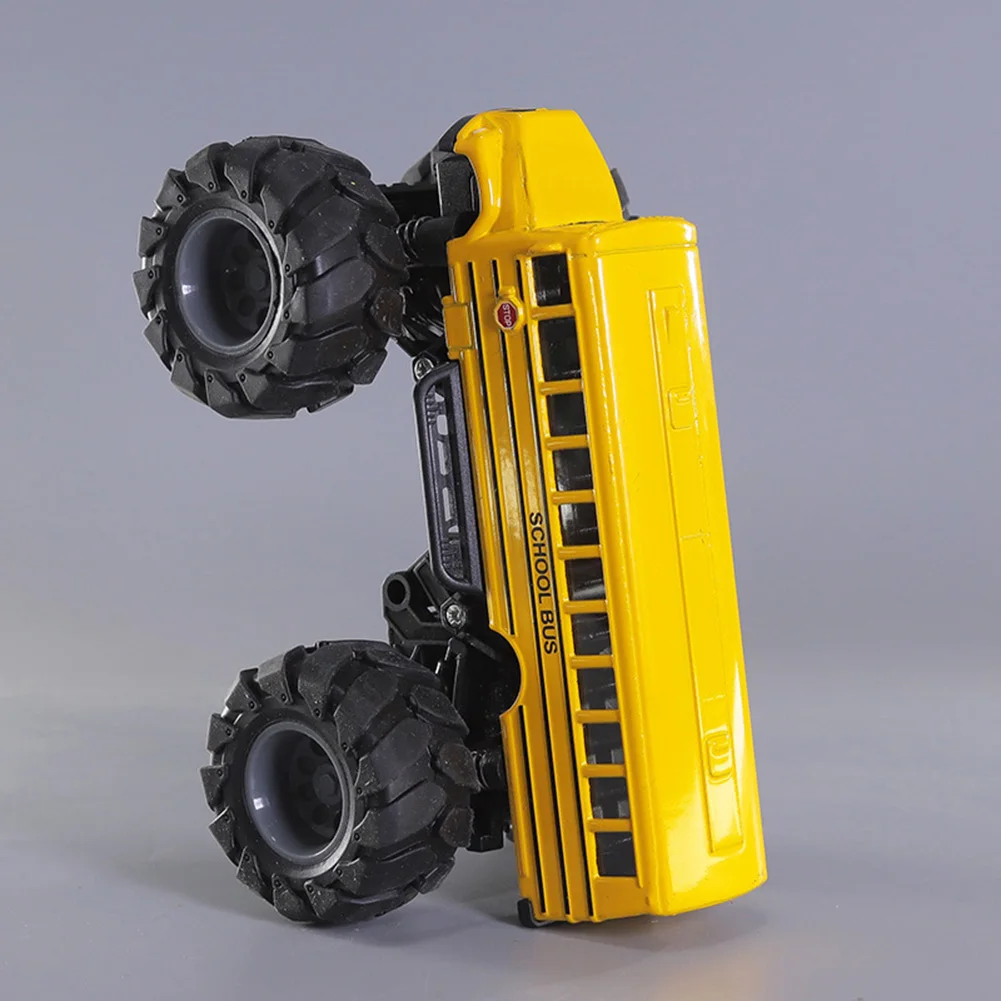 Monster School Bus Die Cast Metal Model Pullback Action Toy Monster Truck Big Wheels Play Vehicle Gifts for Kids Boys