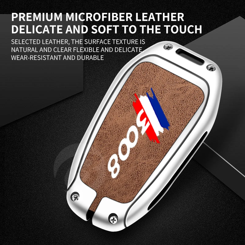 Zinc Alloy Car Remote Key Case Cover Shell Fob Holder for Peugeot 3008 GT Line Protected Key Bag Auto Keychain Accessories