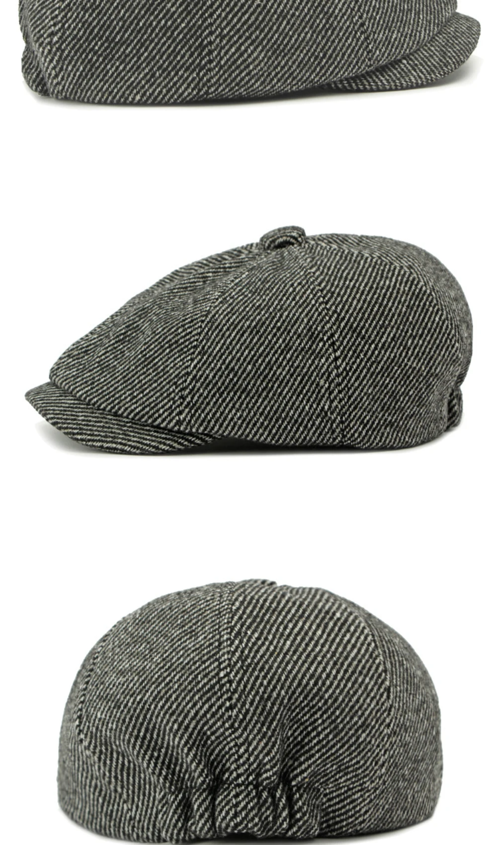 HT4962 Baskenmütze für Männer und Frauen, Retro-Künstlermütze, gestrickte Ivy-Flatcap, Frühling, Herbst, Winter, achteckige Baskenmütze – Detail 9