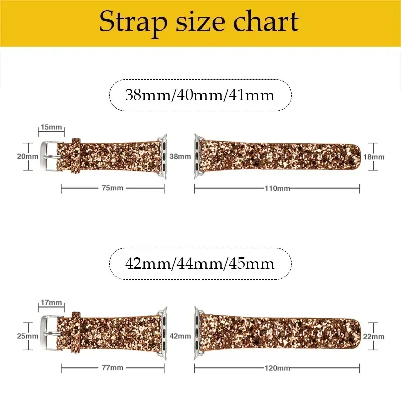 Bling Leather Strap for Apple Watch Band Ultra 2 49mm 40-42mm 44mm Women Glitter Bracelet iWatch Series 9 7 8 6 5 4 3 41mm 45mm