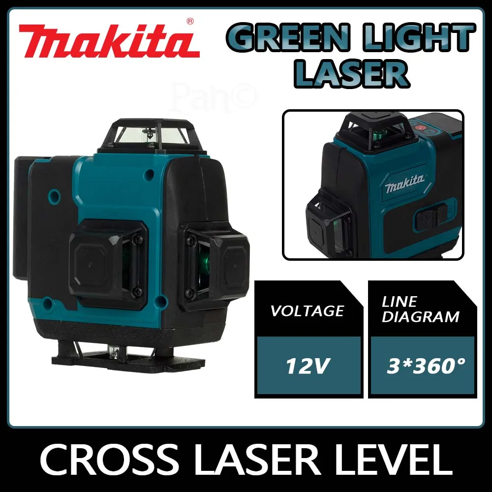 Makita 40m Self leveling Laser Level  3x360 ° Cross green Laser Line Pulse Mode Laser Level Self leveling