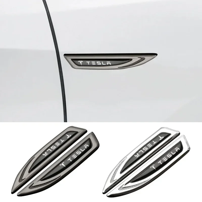 

2pcs Car Fender Side Trunk Badge Sticker for Tesla Model 3 Y S X Roadster P75D P85D P90D P100D Decoration Exterior Decals