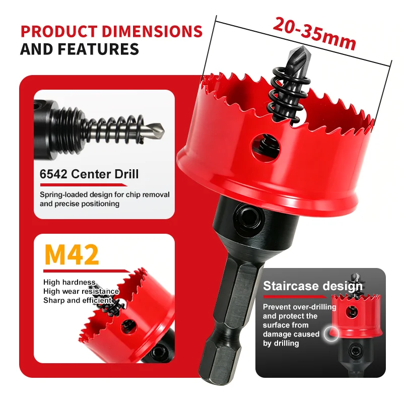 M42 Bimetal Hole Saw Set 3/4