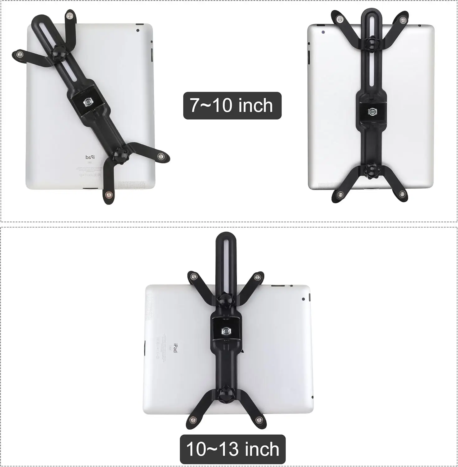 Tablet Wall Mount, Suitable for 7 to 13 inch Tablet PCs, Homes, Classrooms, Medical Places, Business （Black）