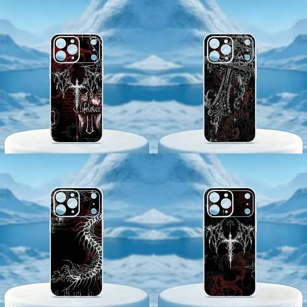 Cyber Sigilism Cross Gothic Phone Case For iPhone 14 16 15 17 13 12 11 Pro Max Plus Transparent TPU Soft Case