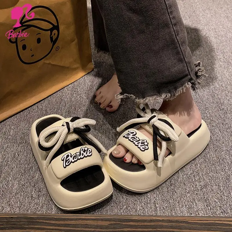 Women's Thick Sole Slippers Eva Soft Bottom Anti-Slip Wear Outside Slippers Anime Cartoon Barbies Summer Anti-Slip Cute Sandals