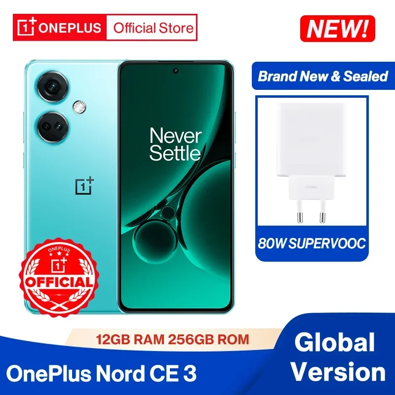 Глобальная версия OnePlus Nord CE 3 12 ГБ 256 ГБ Snapdragon 782G 50 МП Камера 120 Гц AMOLED 80 Вт SUPERVOOC 5000 мАч Аккумулятор Двойные динамики