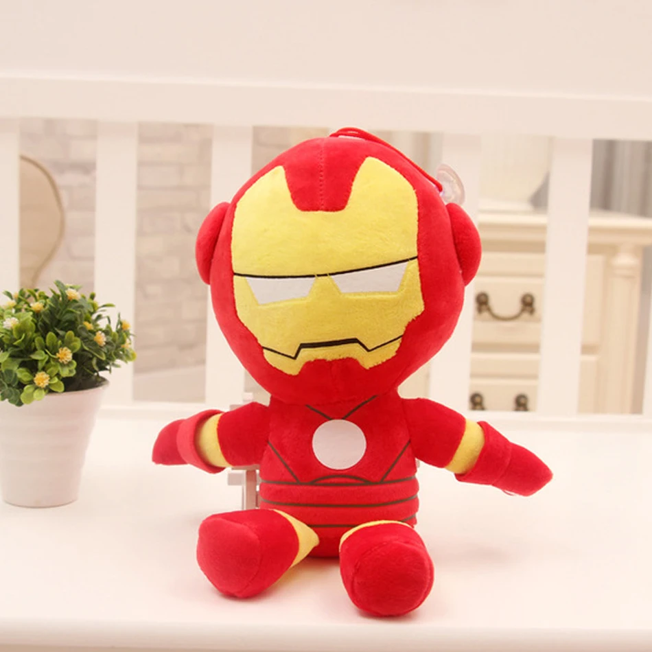 Disney-muñecos de peluche de Los Vengadores de Marvel para niños, muñecos de película de 27cm, héroe de peluche suave, Capitán América, Iron Man,