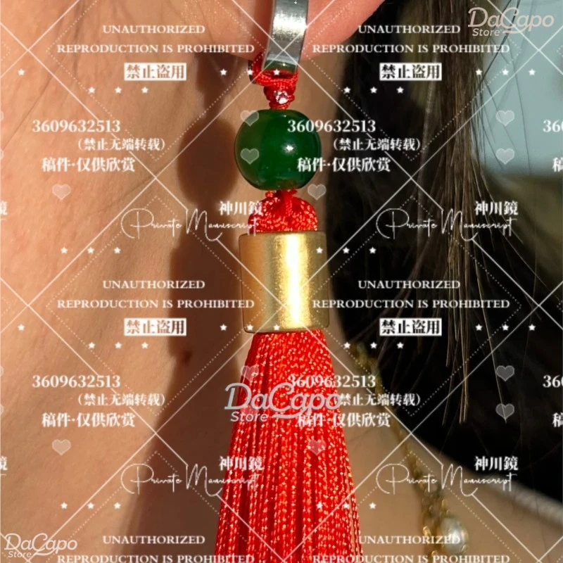 Game OW Anran Ye Cosplay Earrings Earclip Earstuds hero Accessories Halloween Carnival Hair Decor Custom Tassel Earrings view 5