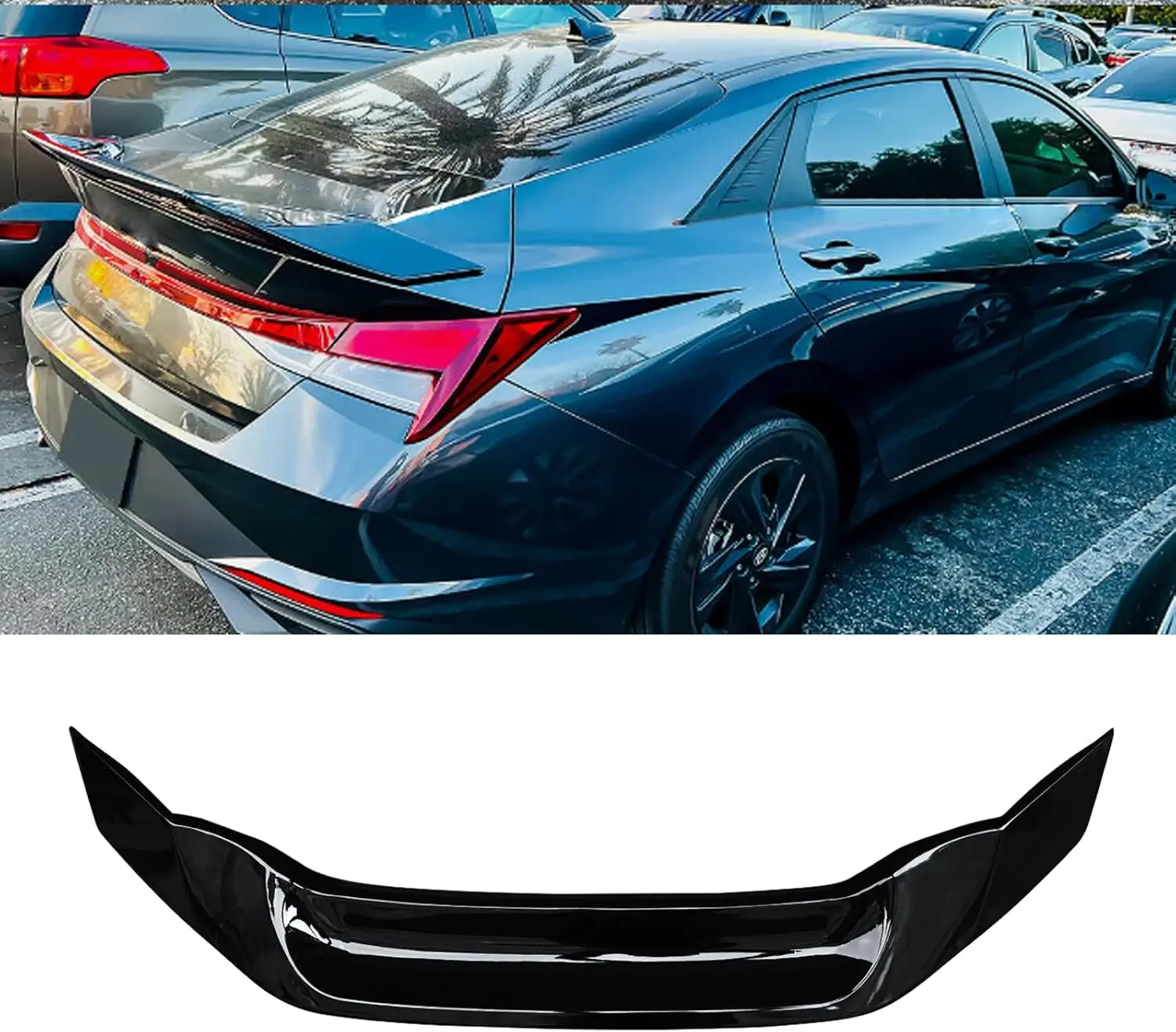 

Gloss Black ABS Duckbill Trunk Rear Spoiler for Hyundai Elantra 2021-2025 Highkick Exterior Accessories