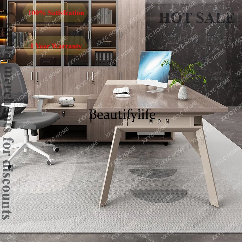 B573 Manager Supervisor Office Desk Light Luxury Advanced Fashionable Office Desk Reception Bench Office Furniture Skrivbordet