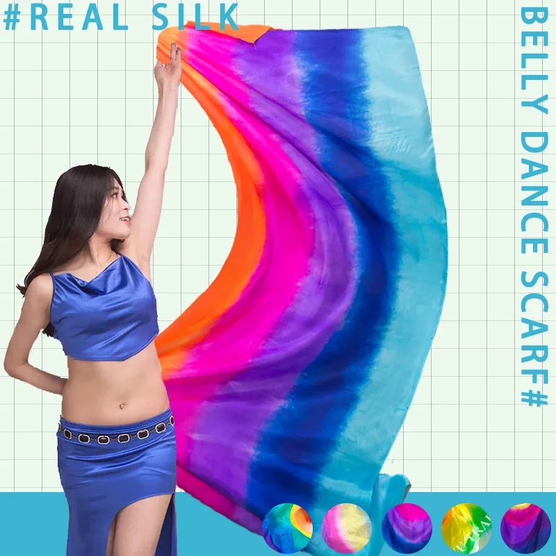 جديد الرقص الشرقي المرأة الحجاب الحرير الحقيقي خفيفة الوزن الرقص الشرقي اليد رمي وشاح شال الحجاب فتاة