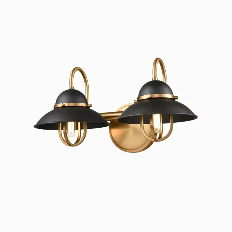 Vintage Industrial Double Wall Sconce E12 E14 LED Compatible Bathroom Vanity Light with Cage Shade
