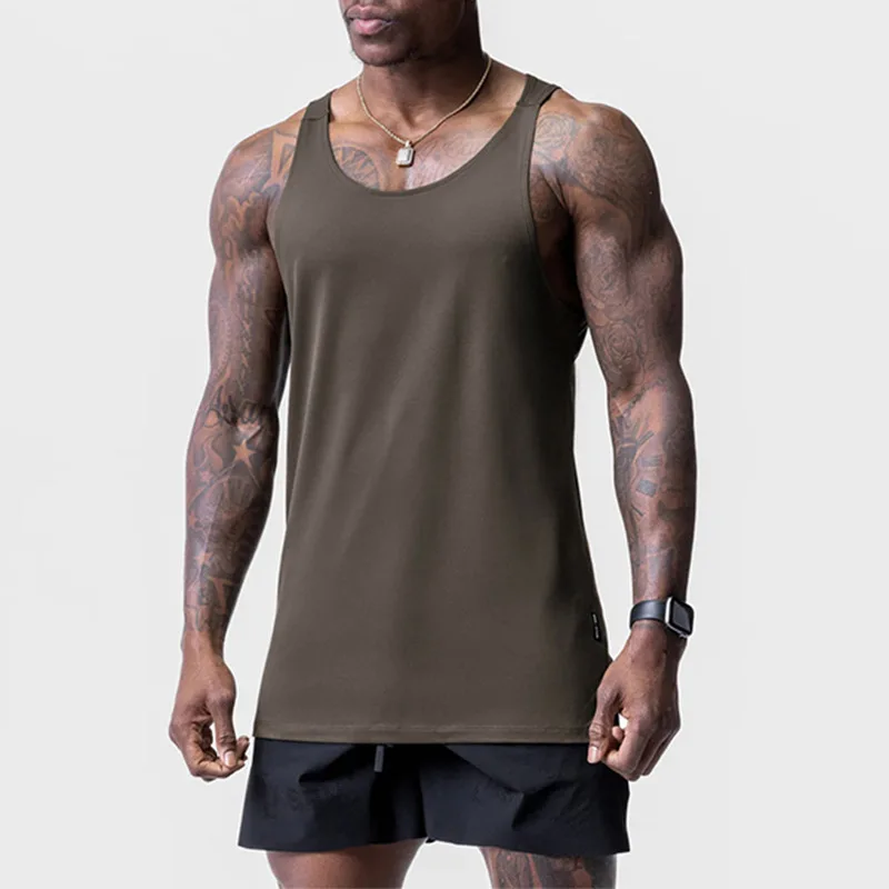 Men's Gym Tank Top Bodybuilding Sleeveless Shirt Quick Dry Fitness Vest Workout Stringer Running Sport Muscle Undershirt Singlet
