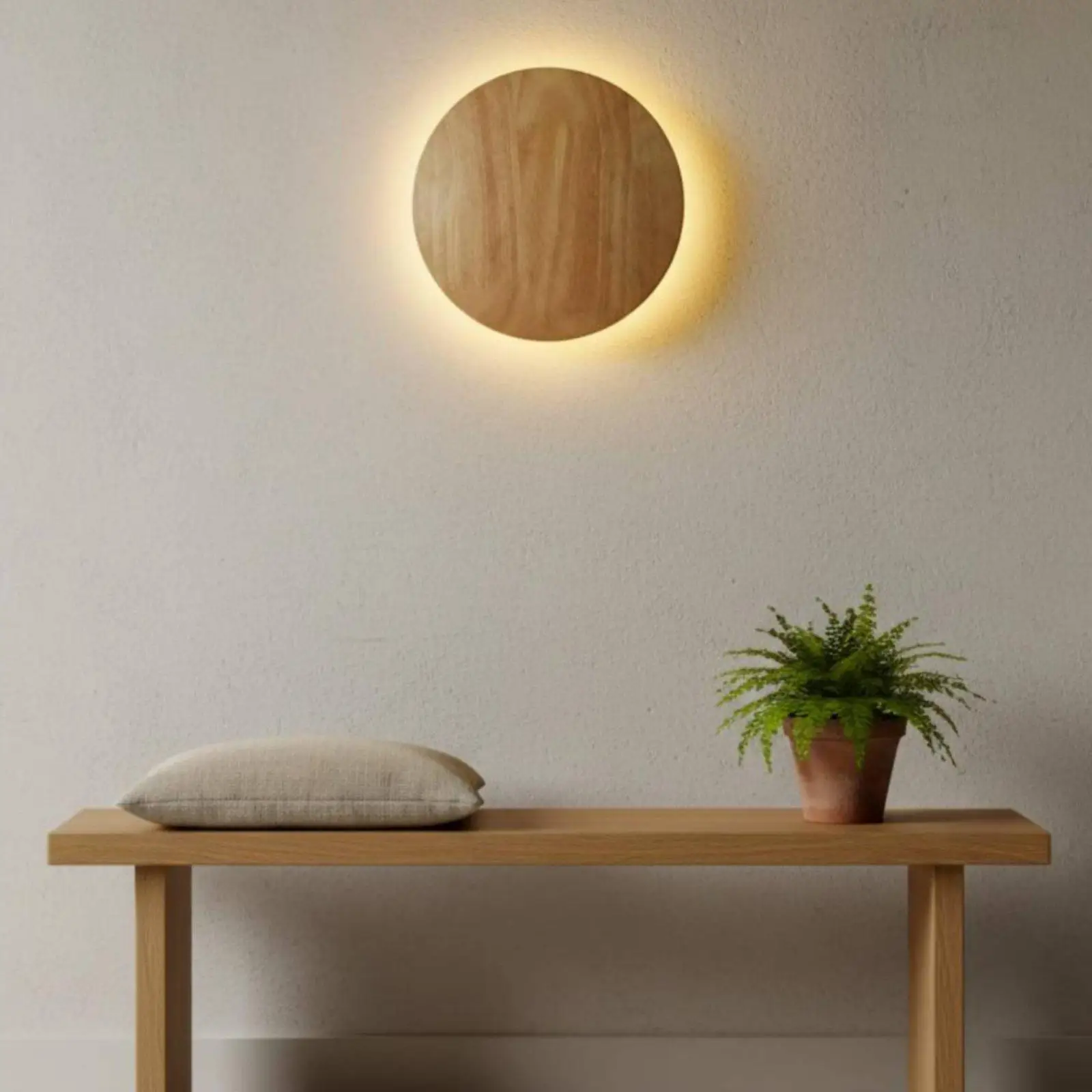 Wooden Wall Lamp Easy Installation Wood Wall Lamp Permanently Connected