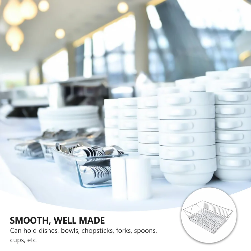 

Stainless Steel Dish Drying With Drain Plate For Tableware Draining Rack Kitchen Utensils Holder Storage Organizer