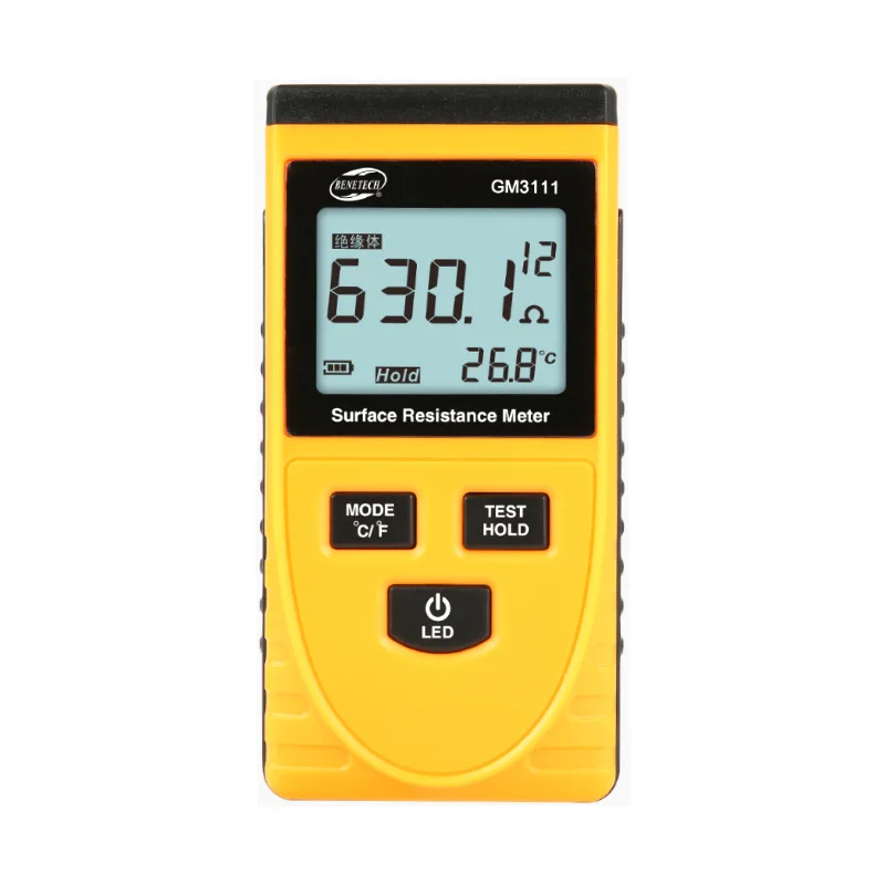 10^3~10^12 ohms Digital Surface Resistance Tester Prevent-static Resistance Meter with Backlight LCD Displaying