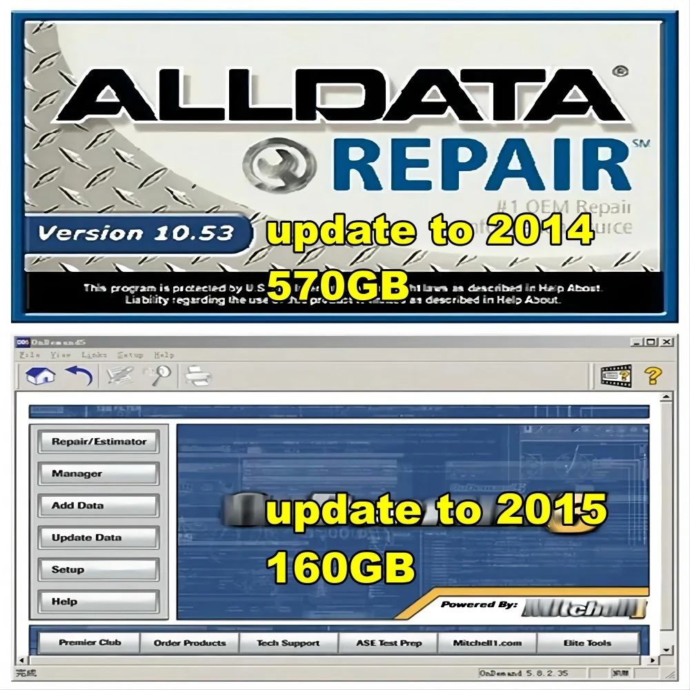 

Newest offline Alldata Repair Software 10.53v + mitchel l Ond.mand 5 software Latest Offline software+ unlimited laptop instal