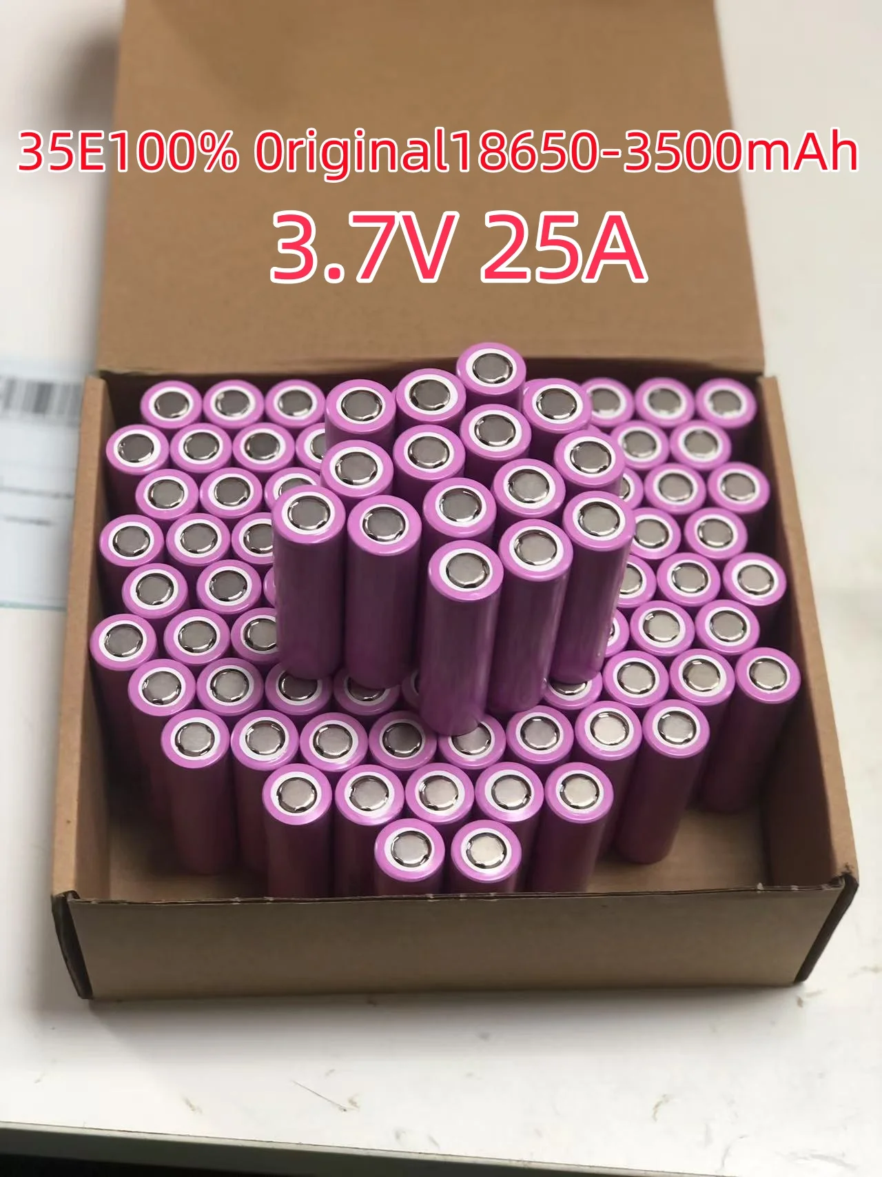 

18650-35E 3500mAh Rechargeable 18650 Lithium Ion Battery, (5C discharge) 3.7V 25A for Toys Power Tools Flashlight quick charge