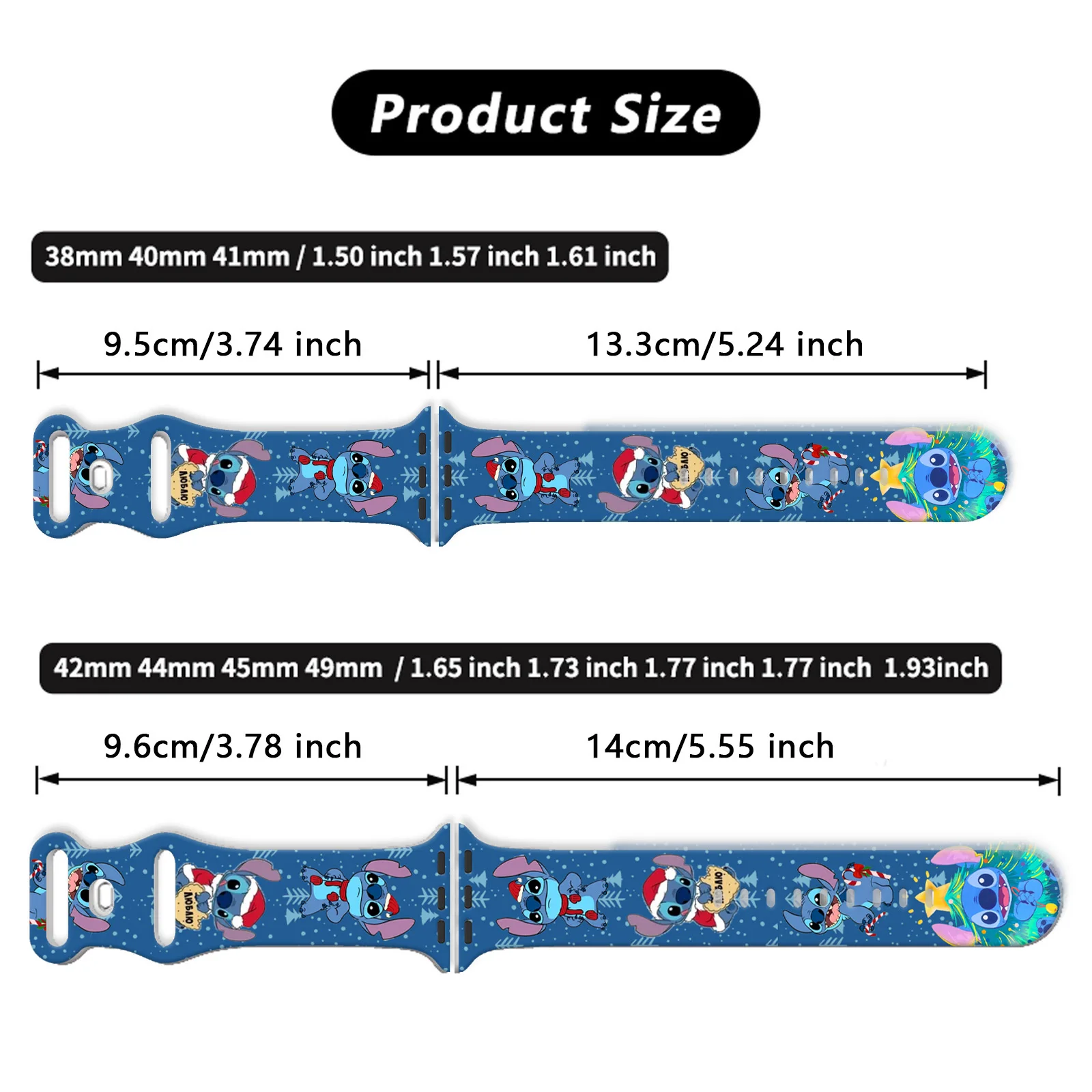 ديزني عيد الميلاد غرزة حزام لساعة أبل 11 10 9 8 سيليكون الفرقة استبدال سوار ل iWatch 46/44/42/41 مللي متر حزام الساعات #6