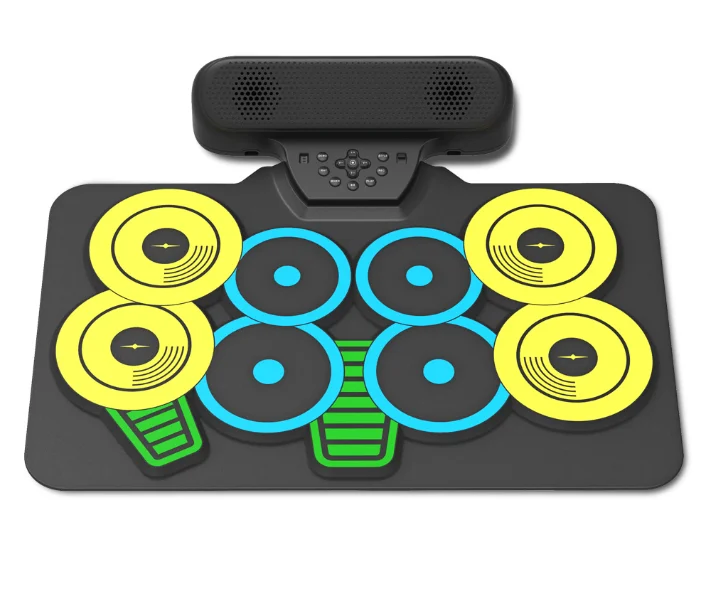Hand-rolled Electronic Drum Dual Mode Dual Speakers Rechargeable DTX Gaming Silicone Portable Folding Pedal