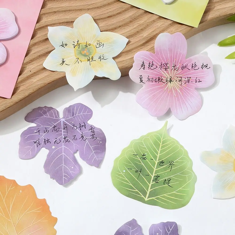 Cute Leaves and Flowers Theme Sticky Notes Removable Stationery Memo Notes Memo Pad Creative Planning