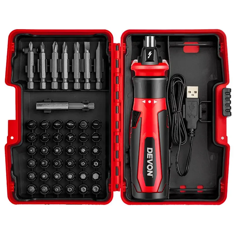 Imagem -05 - Devon-mini Multifunções Handheld Chave de Fenda Elétrica sem Fio Lithium-ion Recarregável Repair Tool Drill Bits Grupo 5612