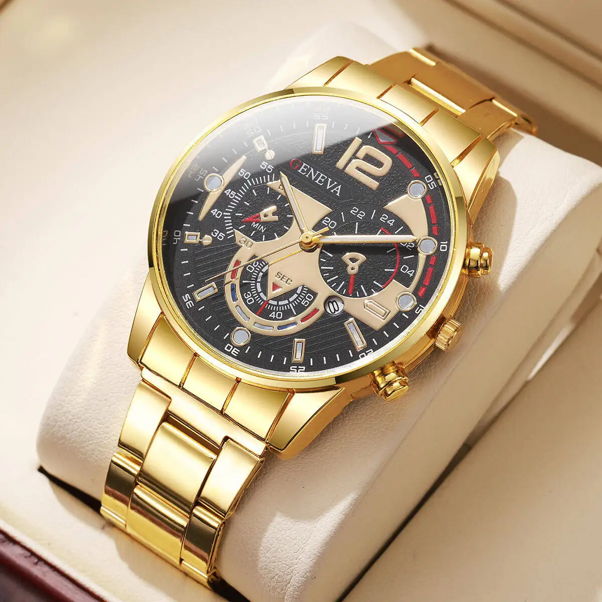 Fashion Men Business Watches Luxury Analog Quartz Wristwatches with Calendar for Men Clock Reloj Hombre（Without Box）
