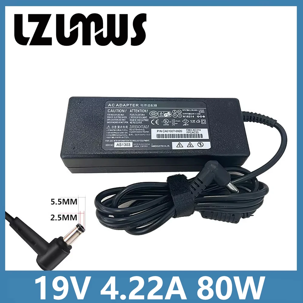 19V 4.22A 80W 5.5*2.5mm Laptop Charger Power For Fujitsu Notebook Adapter  ADP-80N AH531 AH550 B6220  AH532 AH530 AH522