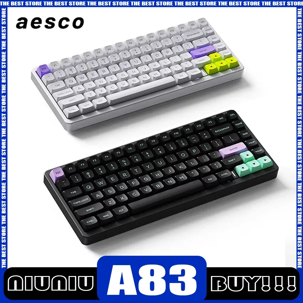 New Aesco A83 Inductive Switch Keyboard 8k 4k Rgb 2.4g Wireless Rt Customized Keyboard Aluminium Alloy Shell Self Calibration Pc