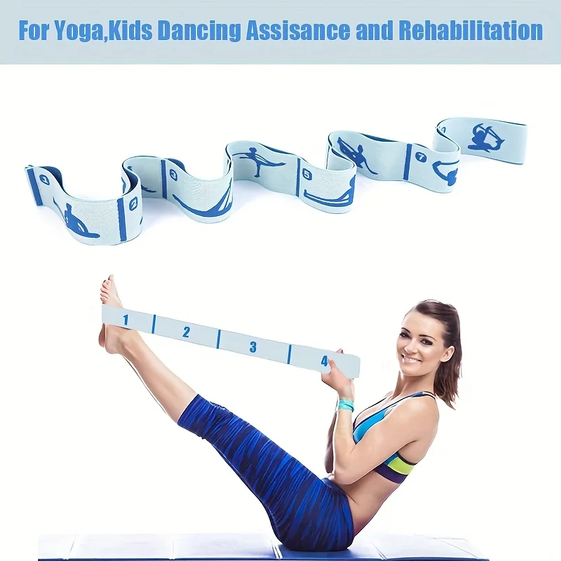 Yoga-Stretchband, Übungsband, universelles Widerstandsband für Tanz, Gymnastik, Übung, Yoga, Dehnen, mittlere Spannung, Zugseil zum Dehnen, Pilates-Yoga-Widerstandsband