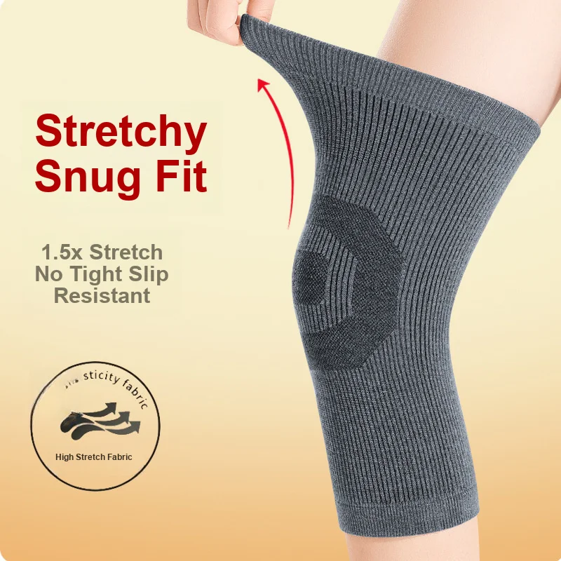 Cashmere Knee Warmer Sleeves for Men Women Seniors Thermal Design for Knee Warmth in Air Conditioned Rooms