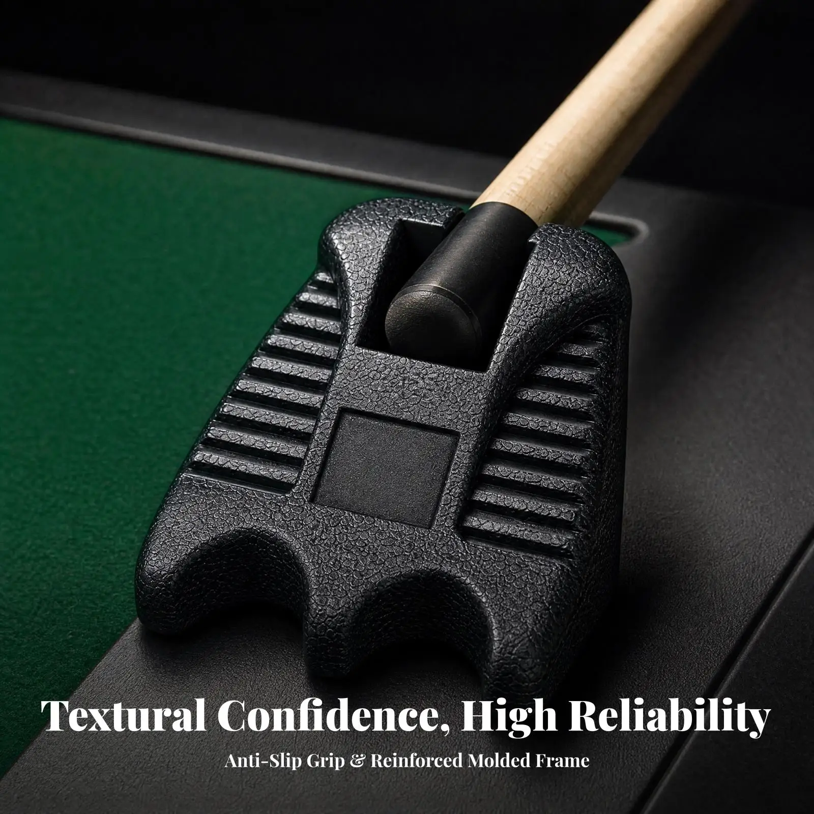Billiard Stick Rest Rack for Pool Table Cue Holder with Compact Rectangular Shape Molded Textured Body Ideal for Game Room