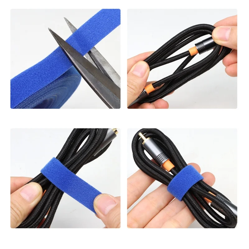 Width 10/20mm Reusable Cable Straps Hook Loop Cables Ties Cut Self-Adhesive Securing Strap For Cord Organizer Storage