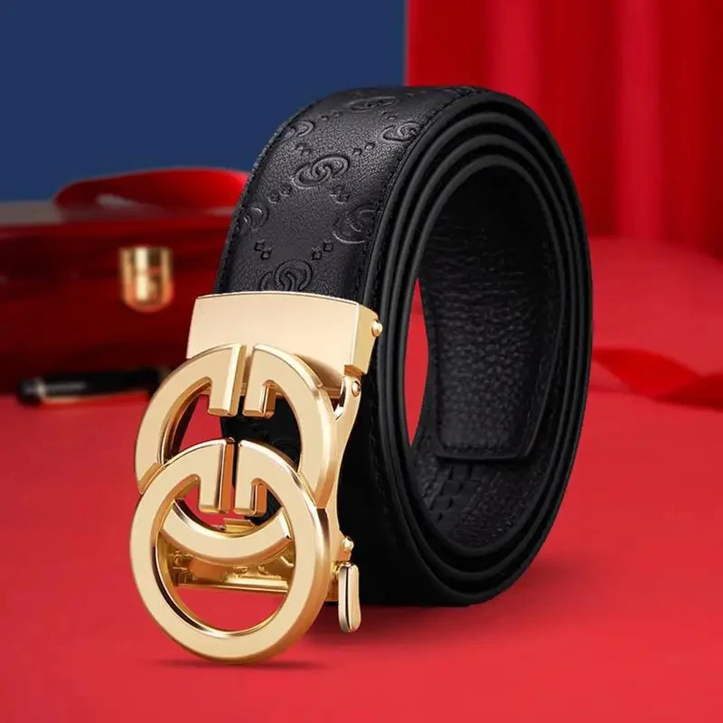 High Quality Automatic Buckle Men Business Belts Soft Leather Casual Waist Pants Belt Fashionable Commuting Style Boyfriend Gift