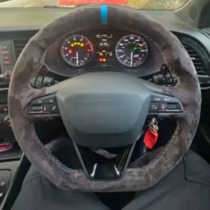Hand Stitched Suede Car Steering Wheel Cover For Seat Leon FR CUPRA Ibiza Alhambra Line Arona Ateca Toledo 2014-2020 Accessories