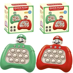 New Super Mario Bros Quick Push Game Console Puzzle Press Toys for Children Anime Luigi Mario Stress Relief Toy Kids Gifts