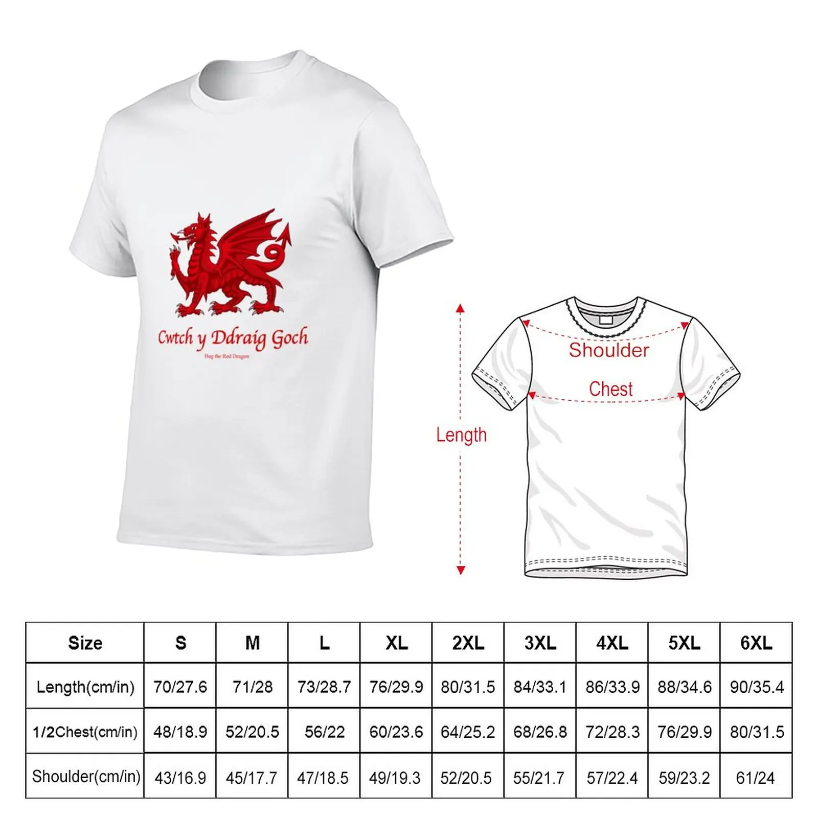 Welsh Red Dragon T-Shirt summer clothes summer top T-shirt men