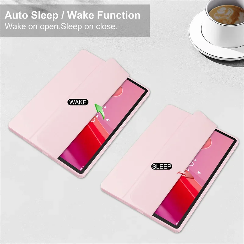 Tablet Case for Lenovo Xiaoxin Pad 2024 Tab M11 11 Inch Trifold Pencil Holder Acrylic Back Flip Stand Kickstand Shockproof Cover image 2