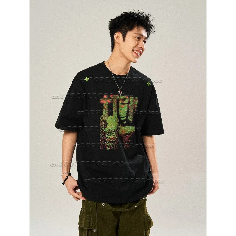 

Новая красивая мужская летняя универсальная дышащая быстросохнущая футболка в стиле ретро с 3D принтом и короткими рукавами, свободный повседневный модный топ