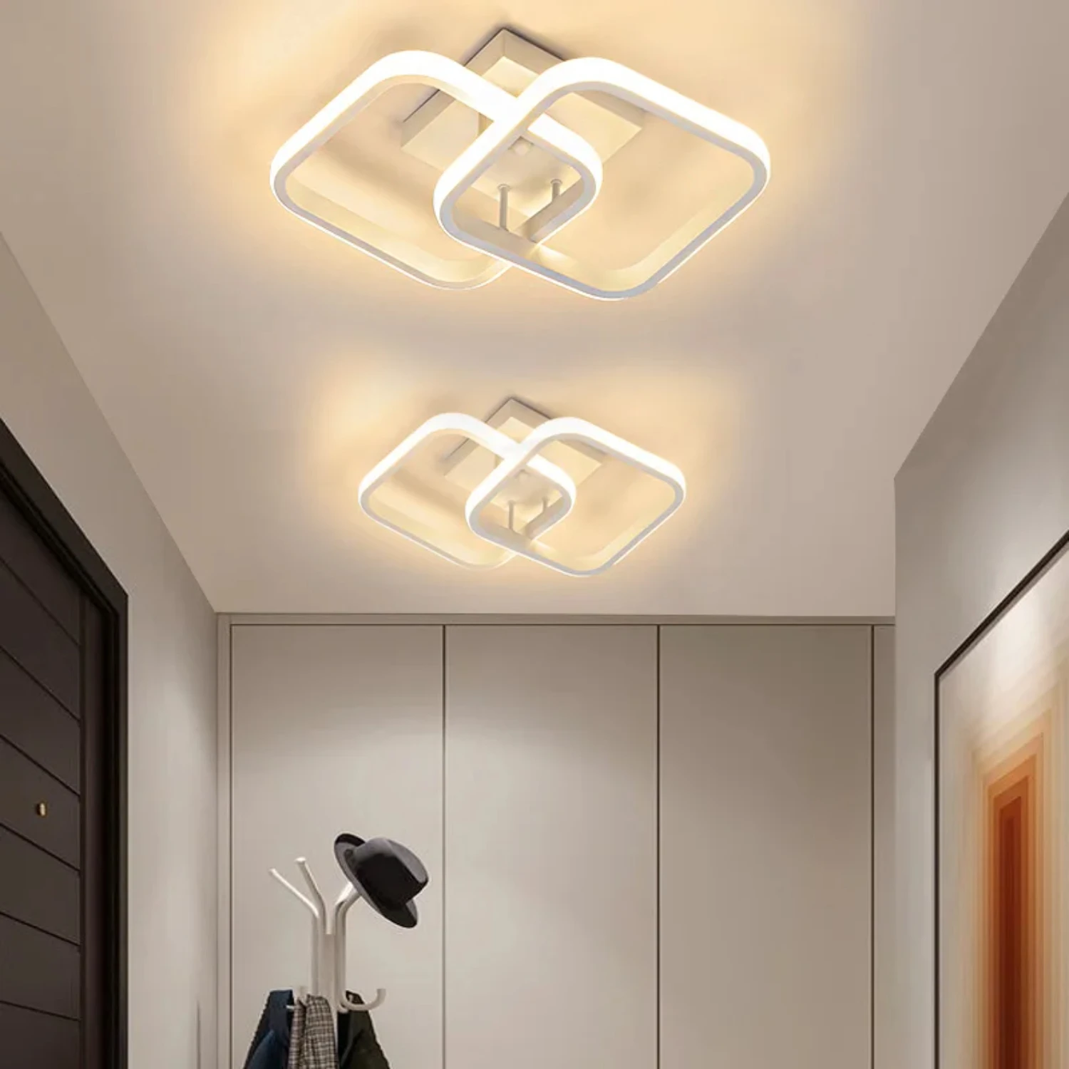 New Modern Stylish Small Square Ceiling Light Fixture - Perfect Ideal for Office, Hallway, Balcony, and Aisle - Stylish and Slee