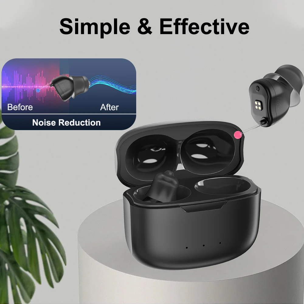 Rechargeable Hearing Aids Audifonos for Deafness/Elderly Magnetic Charging Mini Size Invisible Hearing Aid Ear Sound Amplifier