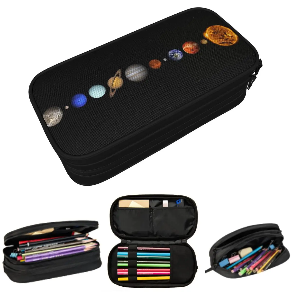 Solar System Pencil Case for Kids Gifts Pen Box Pencil Bag Stationery Supplies Pen Holder Bag