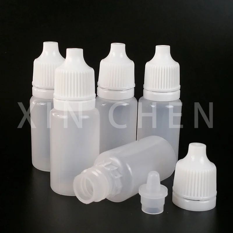 400pcs 15ml Liquid Dropper Bottles Transparent Squeezable Eluquid Juice Container Empty Plastic PE Bottles with Leakproof Caps