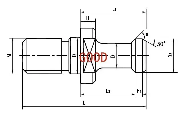 CNC سحب مسمار MAS403-1982 BT40 CAT DIN JTJK30 50 منفذ المياه أداة مقبض اللاتينية مازاك