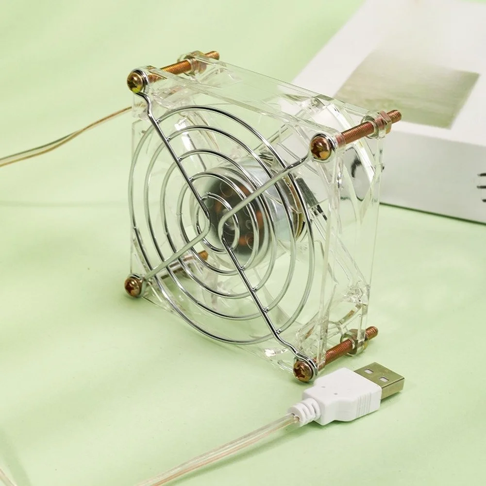 Airflow Adjustable Pet Fan Pet Cooling Fan Hamster Cooling Fan 8cm In Diameter Pet Cooling Fan Transparent Design