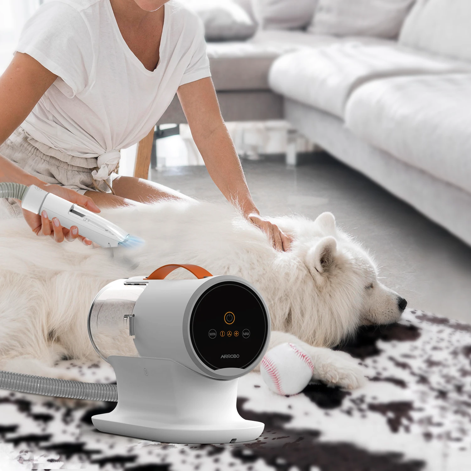 

Overseas Warehouse 12000Pa Pet Cleaning Grooming Kit Professional Dog Cat Hair Remover Vacuum Sofa Hair Cleaning Pet Groomer