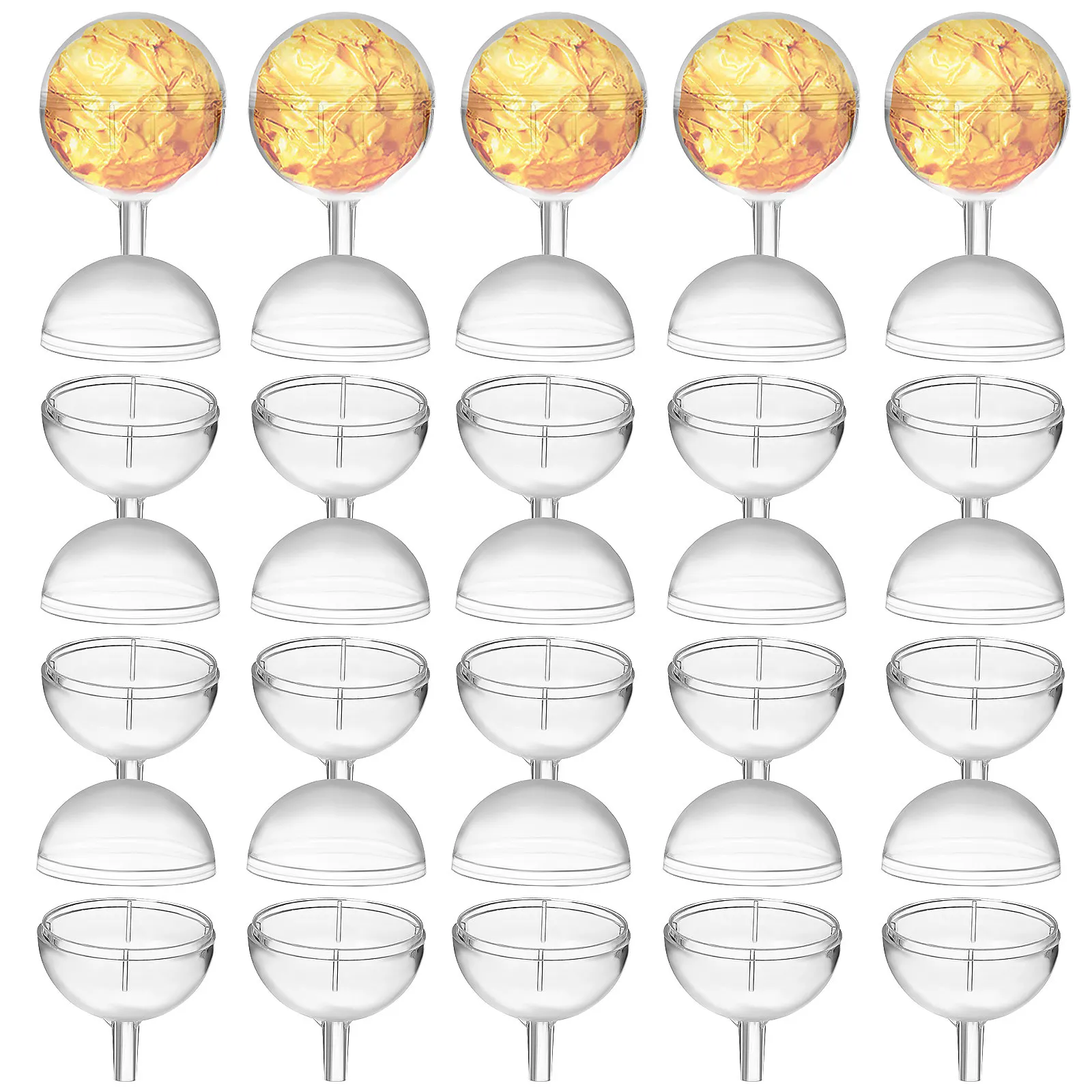 

80Pcs Chocolate Bouquet Holders Clear Chocolate Cups Bouquet Wrapping Candy Truffle Cups Wedding Candy Packaging Accessories